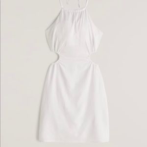 Women’s White Linen Cutout Halter Dress